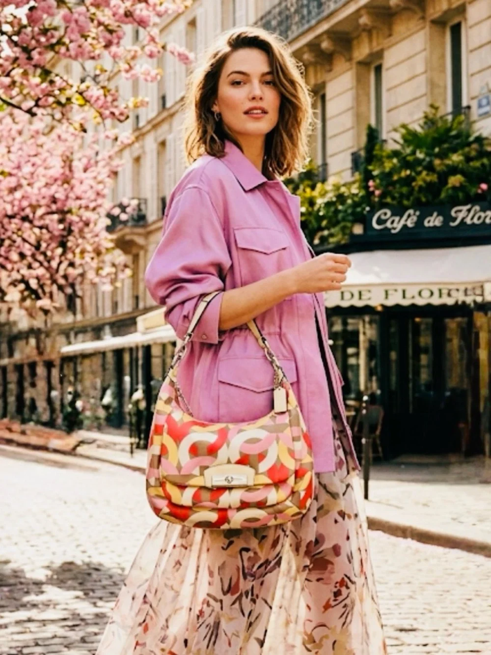 2013 Coach Kristin Multicolor Op-art Hobo Bag